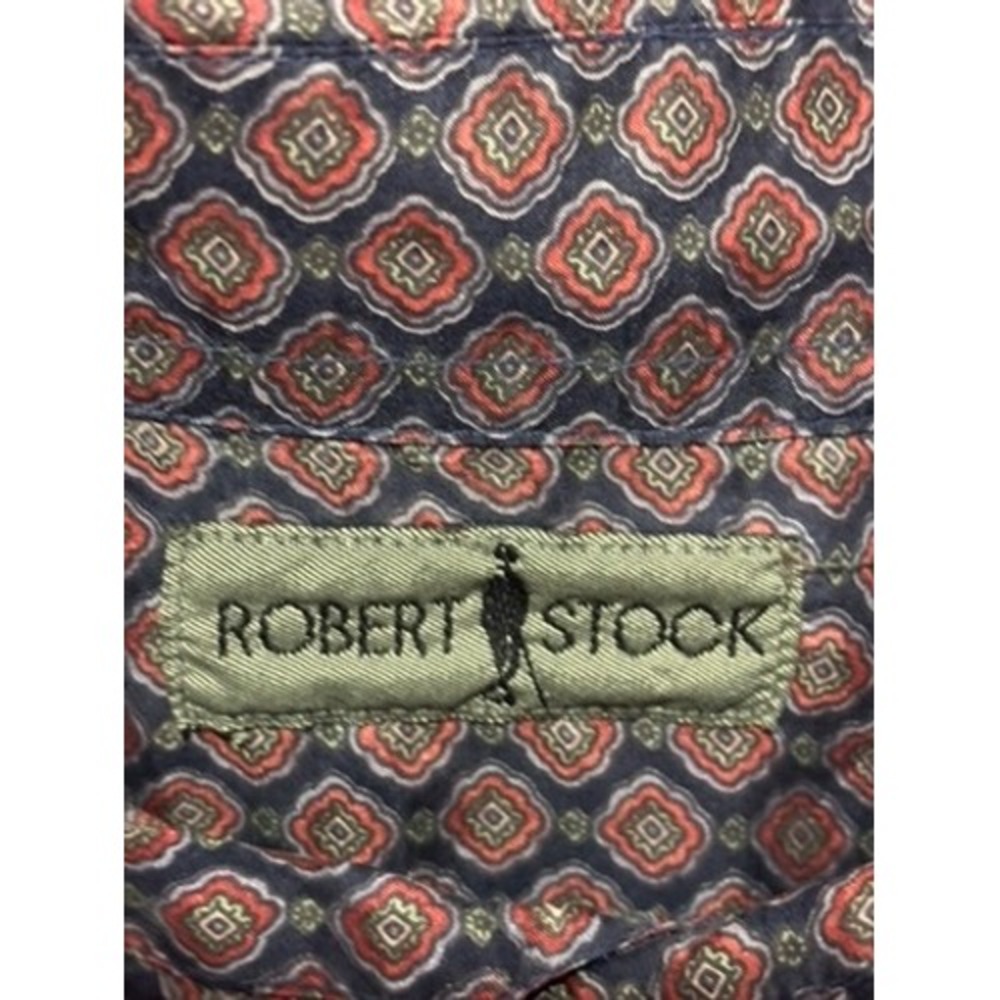 Vtg Robert Stock Mens Silk Short Sleeve Button Down Shirt Geometric Print Size L - Picture 4 of 8